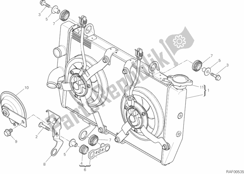 Toutes les pièces pour le Refroidisseur D'eau du Ducati Multistrada 1200 ABS USA 2017